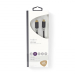 Nedis USB-kabel | USB 3.2 Gen 2 | USB-C™ Han | USB-C™ Han | 100 W | 10 Gbps | Guldplateret | 1.00 m | Runde | PVC | Antracit | Window Box