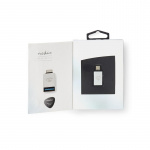 Nedis USB-C™ Adapter | USB 3.2 Gen 1 | USB-C™ Han | USB-A Hun | 5 Gbps | Runde | Nikkelplateret | Sølv | Cover Window Box