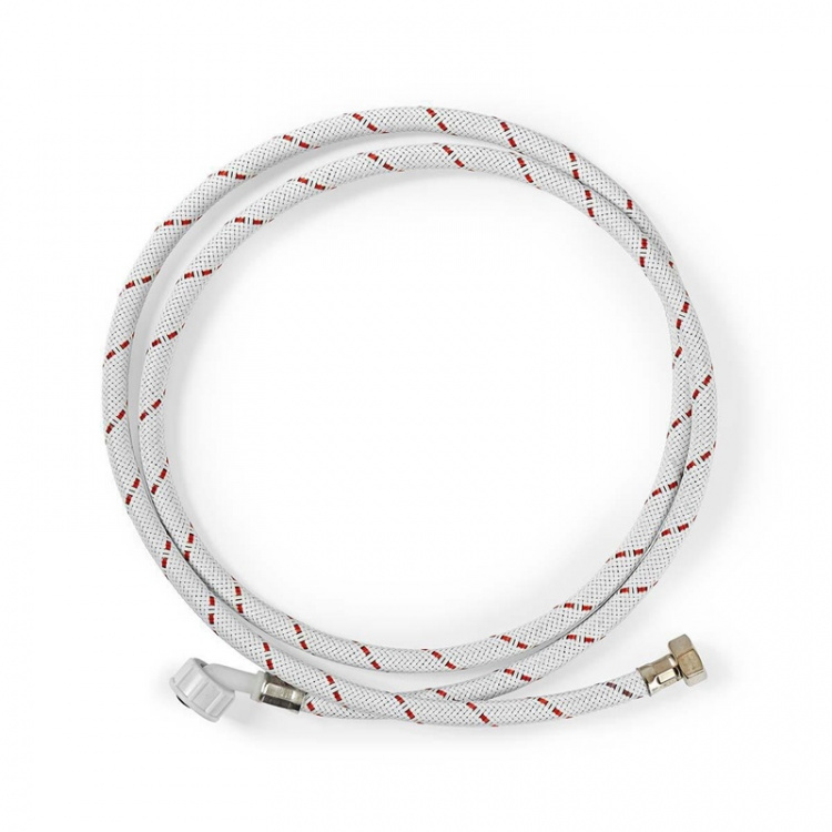 Nedis Nylon Indløbsslange | 1/2\'\' | 3/4\'\' | 10 Bar | 90 °C | 2.00 m | Ansøgning: Tallerken / Vaskemaskine | Nylon | Hvid / Rød