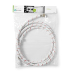 Nedis Nylon Indløbsslange | 1/2\'\' | 3/4\'\' | 10 Bar | 90 °C | 3.00 m | Ansøgning: Tallerken / Vaskemaskine | Nylon | Hvid / Rød