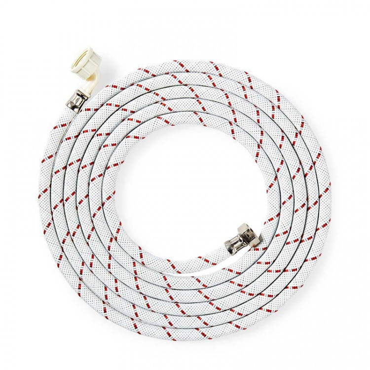 Nedis Nylon Indløbsslange | 1/2\'\' | 3/4\'\' | 10 Bar | 90 °C | 4.00 m | Ansøgning: Tallerken / Vaskemaskine | Nylon | Hvid / Rød