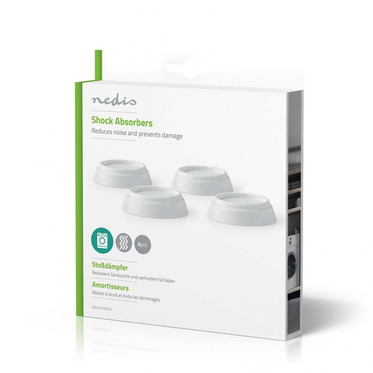 Nedis Anti svingningsdæmpere | Egnet: Universel | 4 stk. | Hvid | Plastik