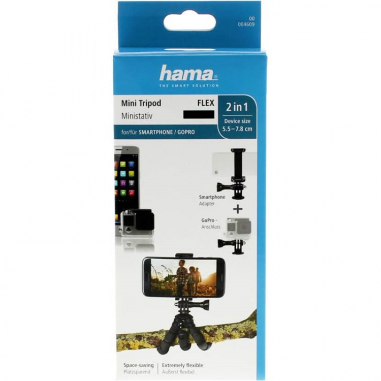 Hama Bordstativ Flex Smartphone & GoPro 14cm Sort