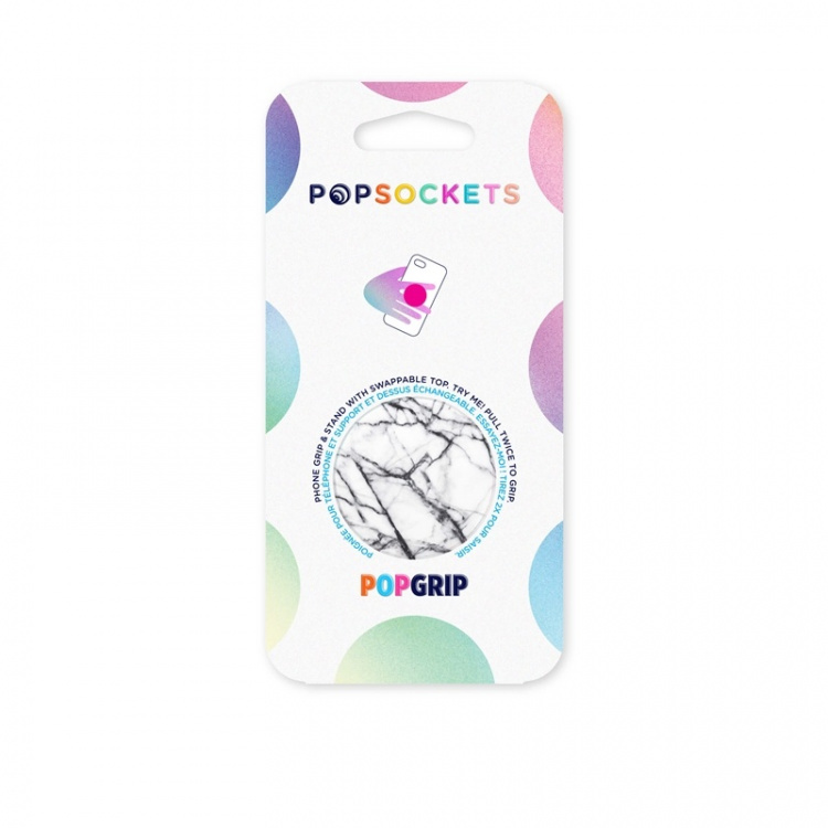 POPSOCKETS Dove White Marble Aftageligt Greb m. Standerfunktion