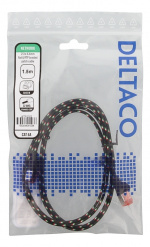 DELTACO Tough Flat CAT.6A U/FTP Patch Cable, 28AWG, 1.5m, black DELTACO Tough Flat CAT.6A U/FTP Patch Cable, 28AWG, 1.5m, black