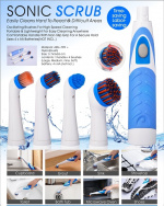 Cenocco Sonic rengøringsbørste med 4 børstehoveder (CC-9060)