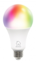 DELTACO SMART HOME RGB LED light, E27, WiFI, 9W, 16m colors, white