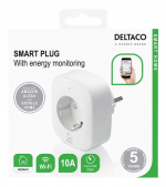 DELTACO SH-P01E Smart Home Plug with energy monitoring, 2.4GHz, white