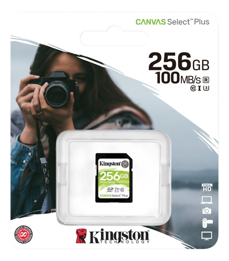 Kingston 256GB SDXC Canvas Select Plus 100R C10 UHS-I U3 V30 Kingston 256GB SDXC Canvas Select Plus 100R C10 UHS-I U3 V30