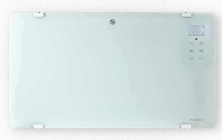 Nedis SmartLife Elradiator | Velegnet til badeværelse | Glas panel | 2000 W | 2 Varmeindstillinger | LED | 15 - 35 °C | Justerbar termostat | Hvid