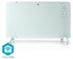 Nedis SmartLife Elradiator | Velegnet til badeværelse | Glas panel | 2000 W | 2 Varmeindstillinger | LED | 15 - 35 °C | Justerbar termostat | Hvid