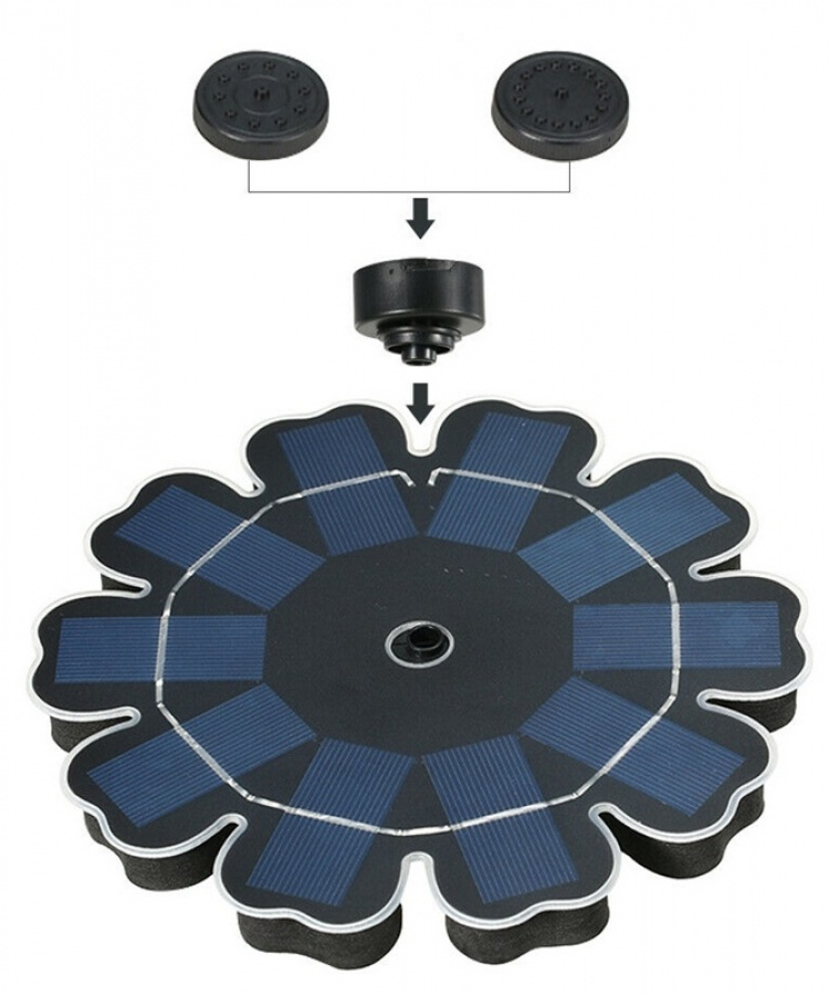 Flydende springvand drevet af solceller