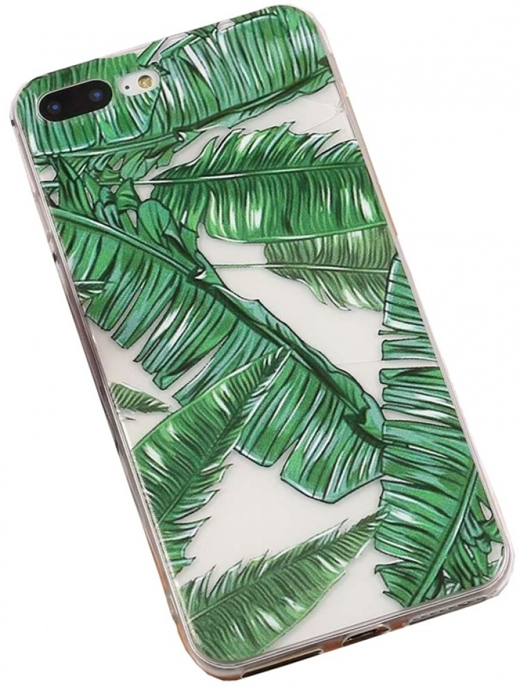 TPU Rainforest Shell til iPhone X/XS, Palm Leaf