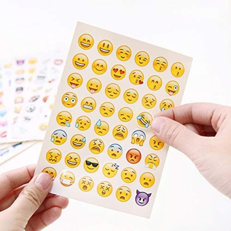 Emoji-klistermærker, 19 ark med 900+ klistermærker