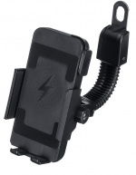 Motorcykelholder med indbygget trådløs hurtigoplader, sort (CD-3093)