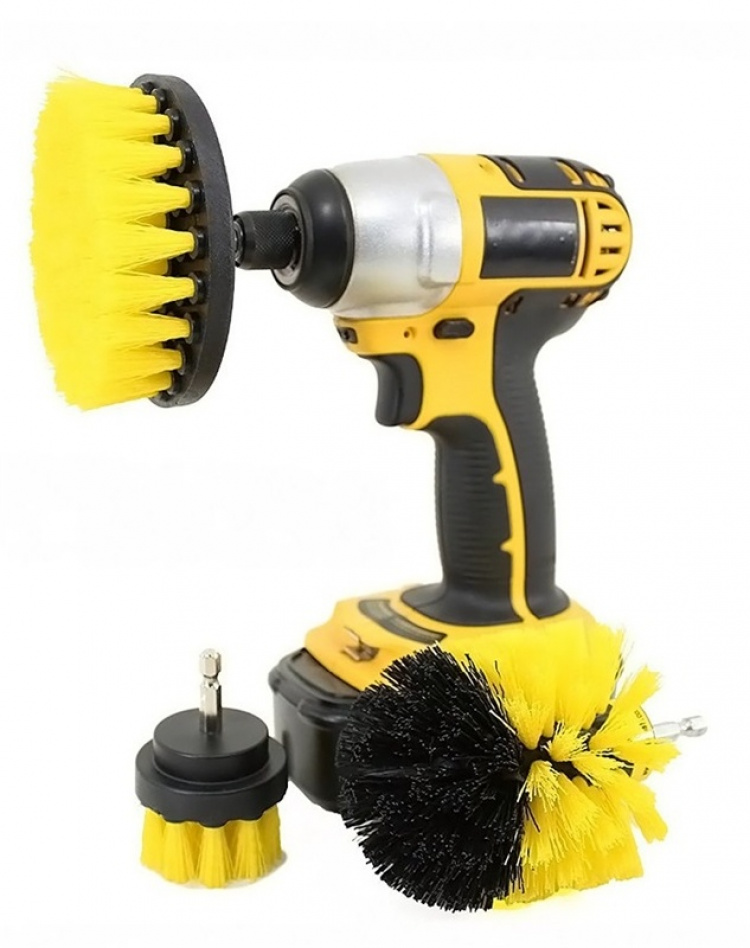 Sæt med 3 skurebørster til bore-/skruetrækker