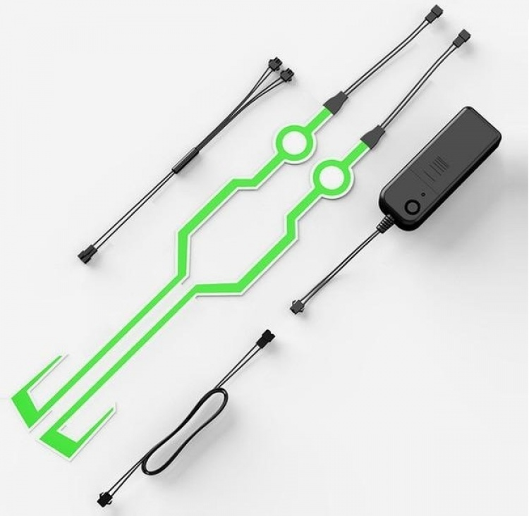 Lysstrimler til motorcykelhjelm, Grøn