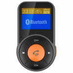 BT76 FM-sender med dobbelt USB-oplader QC3.0+2.4A, sort