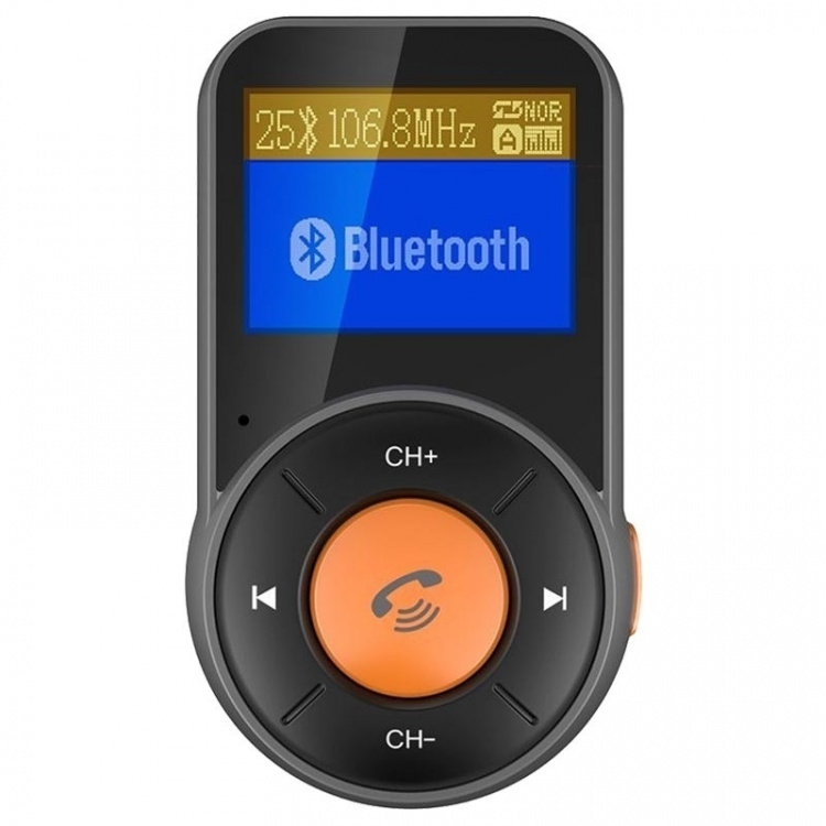 BT76 FM-sender med dobbelt USB-oplader QC3.0+2.4A, sort