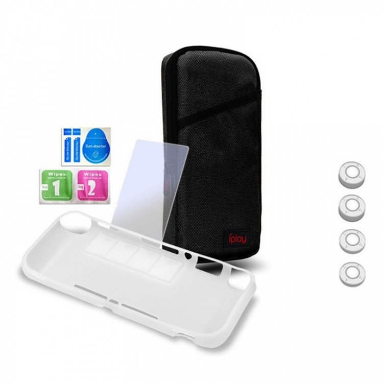 Etui med beskyttende tilbehør til Nintendo Switch Lite, svart