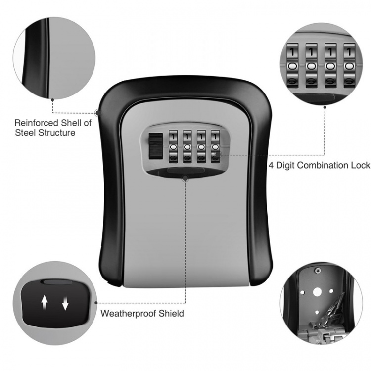 Kompakt Nøgleskab med kode lås