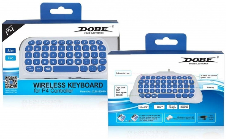 Tastatur til PlayStation 4-controller, Hvid