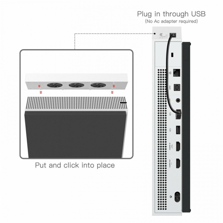 Køleblæser til Xbox One S, hvid