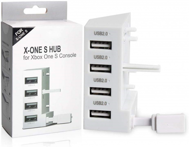USB-hub, 4 porte til Xbox One S, hvid