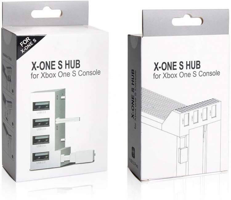 USB-hub, 4 porte til Xbox One S, hvid