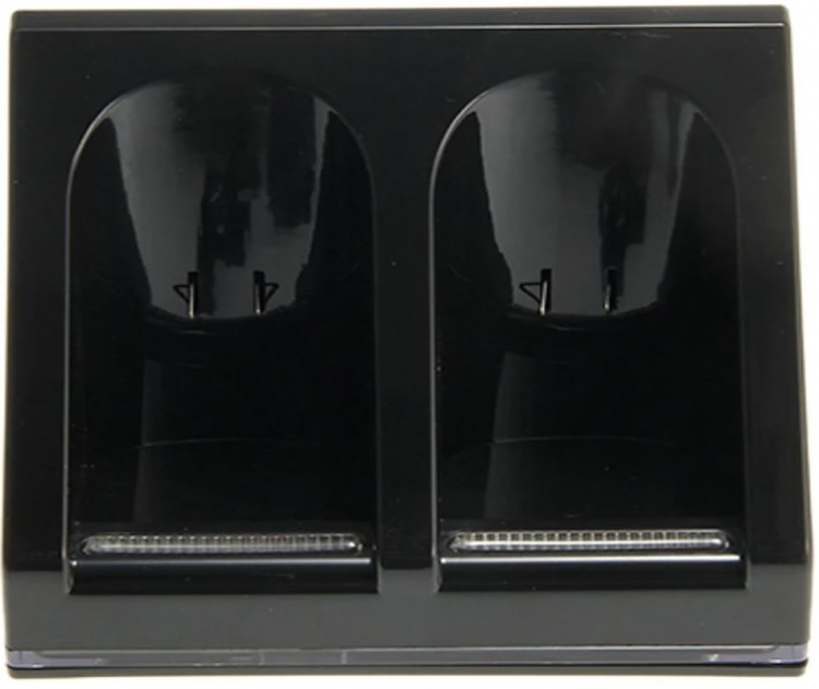 Wii Dock + 2x batteri til Nintendo Wii/Wii U controller, svart