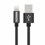 NORDIQZENZ Lightning tekstilkabel, 2 m, sort