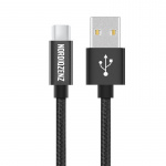 NORDIQZENZ USB-C Tekstilkabel, 1m, Sort