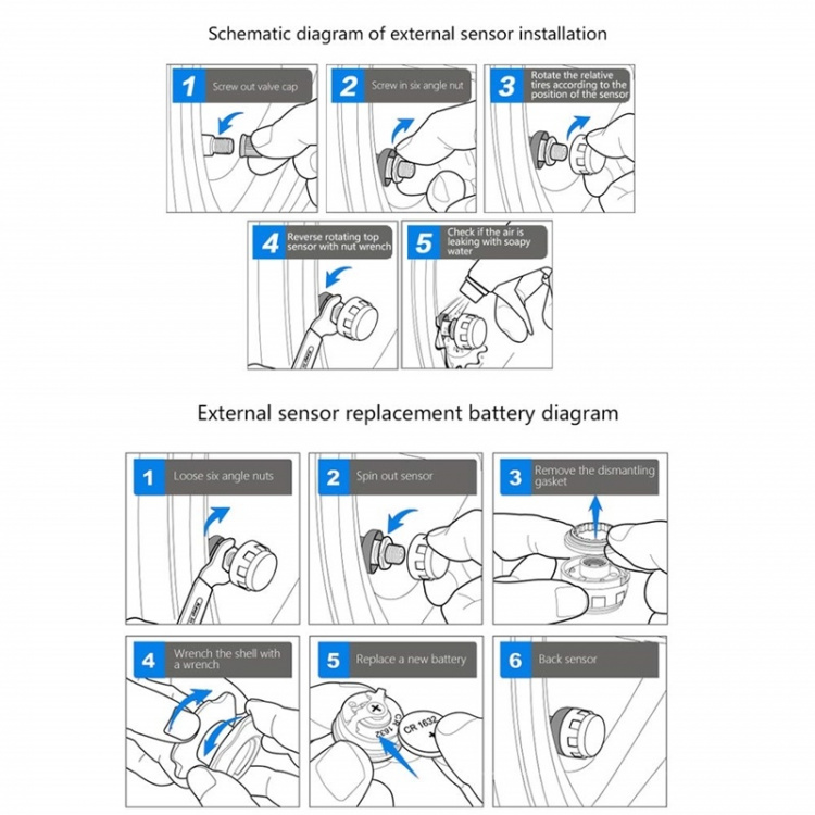 Solcelledrevet dæktryksmåler Solcelledrevet dæktryksmåler