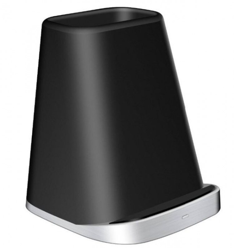 Pladsbesparende pennestativ med trådløs Qi-opladning