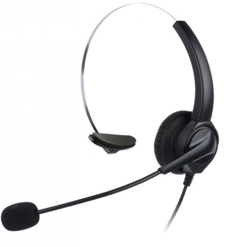 Callcenter-headset med fjernbetjening, USB, sort