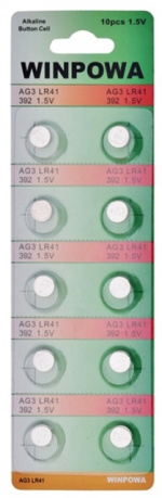 10-pak AG3/LR41/392 Knapcellebatteri