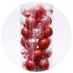 Julekugler 30 stk, Glitter Red