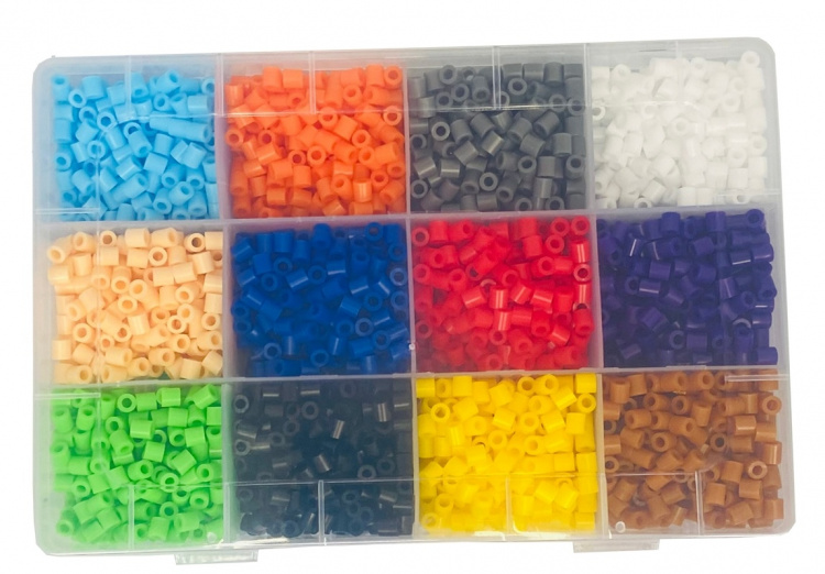 Perlesæt med 3600 rørperler med tilbehør, 12 farver Perlesæt med 3600 rørperler med tilbehør, 12 farver