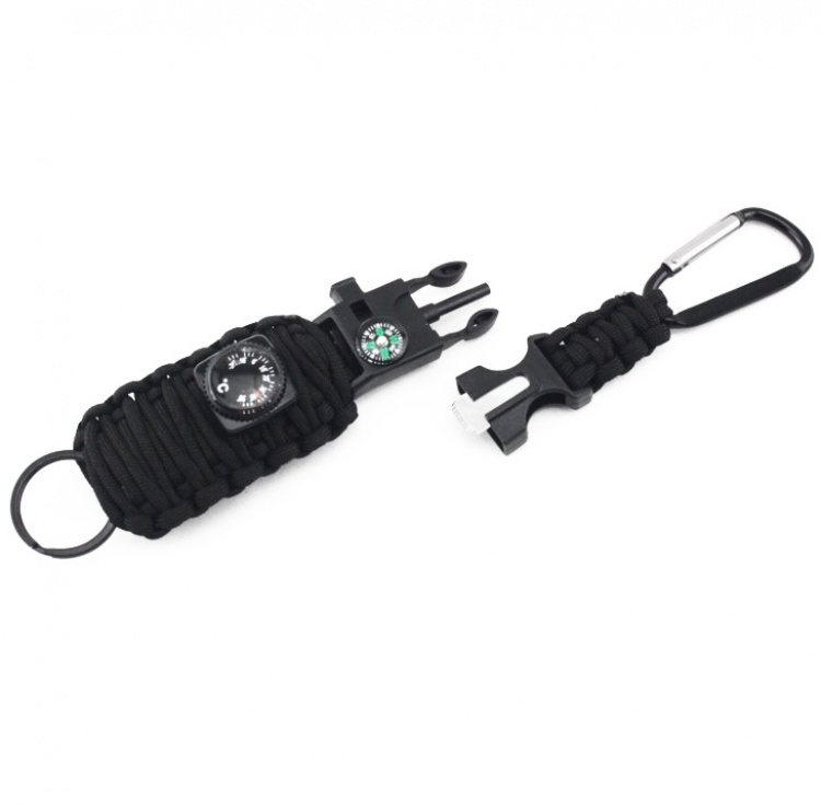 Survival kit med 12 tilbehør - Svart