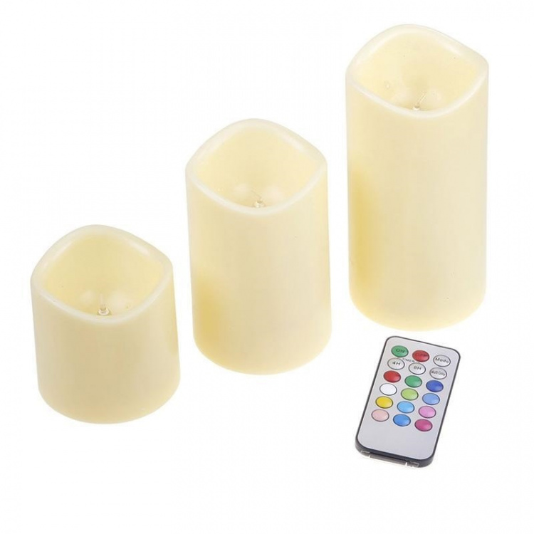 LED Blockljus 3-pack, RGB med fjärrkontroll LED Blockljus 3-pack, RGB med fjärrkontroll