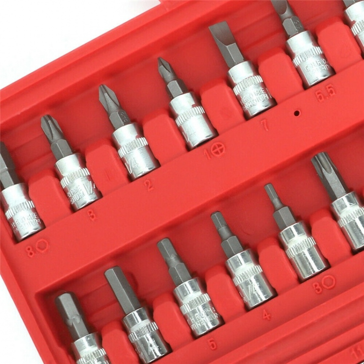 46-delt topnøglesæt til bil og motorcykel