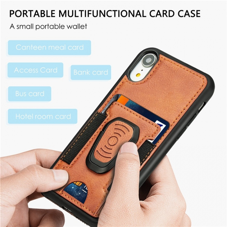 Mobilcover med ringeholder til iPhone 12/12 Pro, Brun