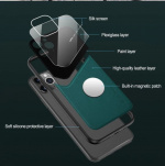 Smart mobilcover med magnet til iPhone 12 Pro Max, Sort