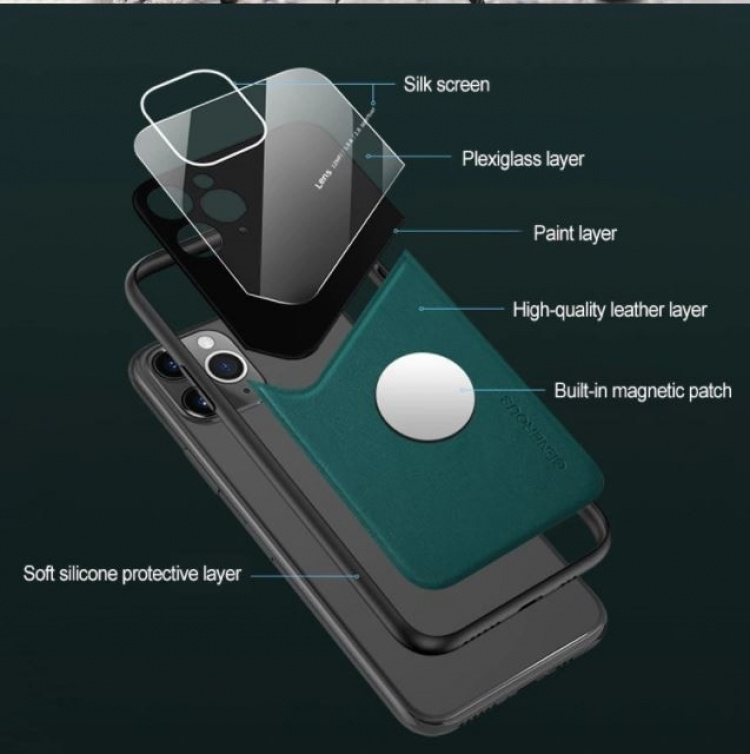 Smart mobilcover med magnet til iPhone 12 Pro Max, Sort