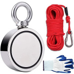 Dubbelsidig Neodymmagnet 2x100kg, D4, Rep & Handskar