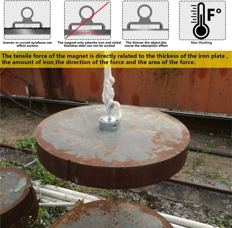 Neodym magnet 75kg D5, Reb & Handsker