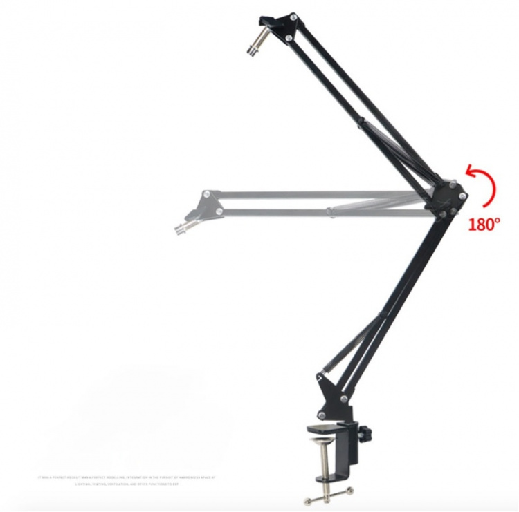 Professionel mikrofon inkl. stativ til musik, podcast og streaming