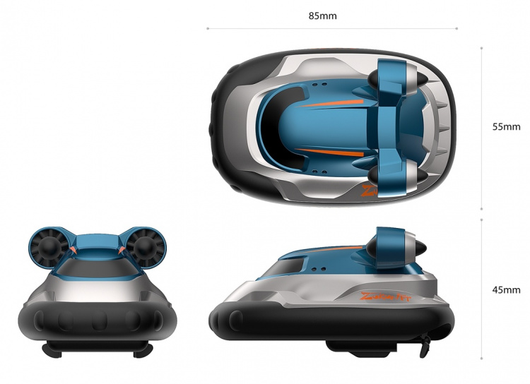 2.4G Mini Hovercraft - Radiostyret svævefly/båd, 1:16, Blå 2.4G Mini Hovercraft - Radiostyret svævefly/båd, 1:16, Blå