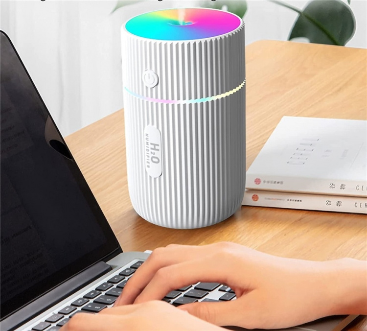 Luftfugter med LED-lys, Hvid