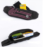 Sporty talje taske med striber, lyserød